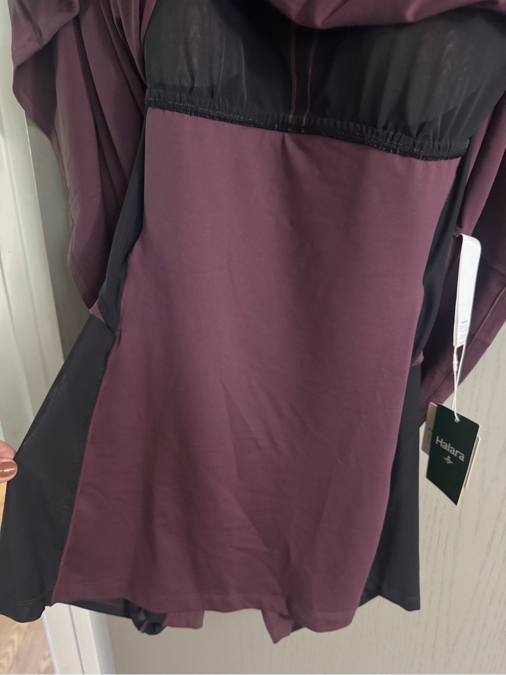 HALARA Plum Long-Sleeve Lace-Sleeve A-Line Dress - Picture 6 of 11
